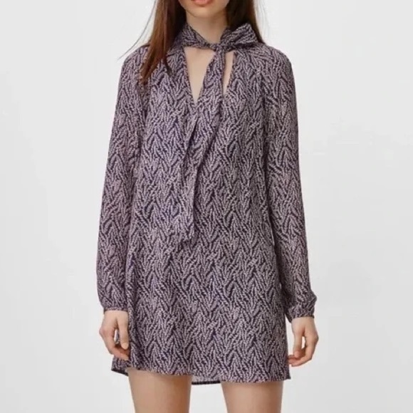 Talula Cadogan dress NWOT SIZE XS bow tie neckline long sleeve flowy - Picture 2 of 6